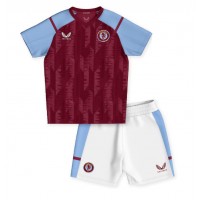 Koszulka piłkarska Aston Villa Strój Domowy dla dzieci 2023-24 tanio Krótki Rękaw (+ Krótkie spodenki)